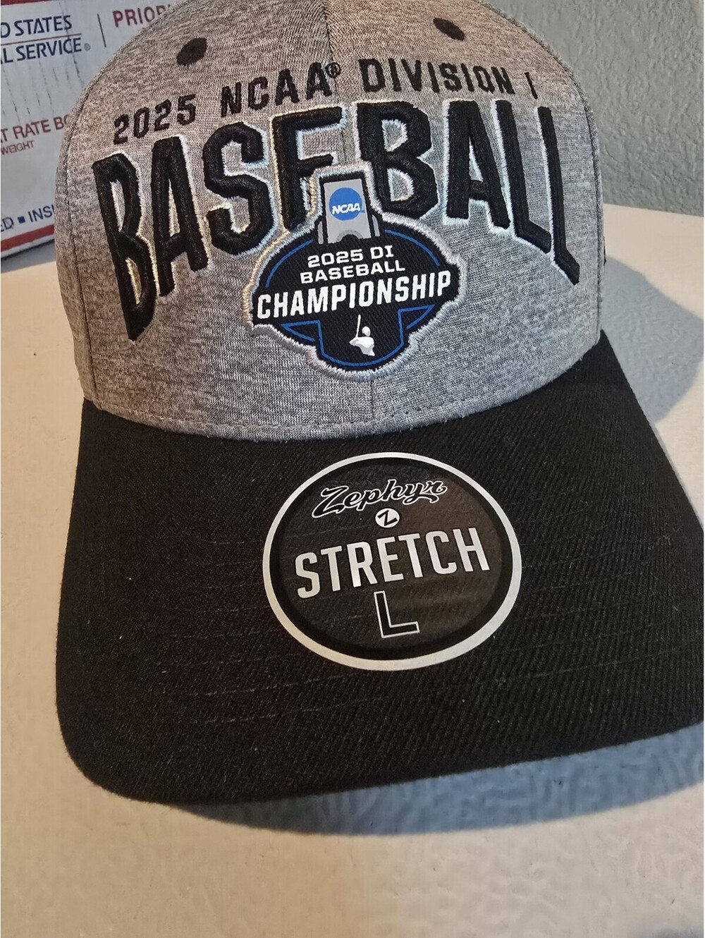 NCAA College World Series Hat  Cap 2022 Omaha Fitted Large Men's Gray